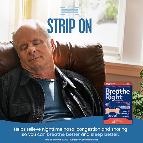 breathe right nasal strips extra strength tan nasal strips help stop snoring drug-free snoring solution amp instant nasal congestion relief caused by colds amp allergies 26ct