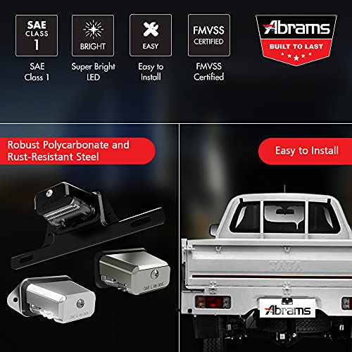 Universal LED Trailer License Plate Lights w/Bracket [SAE/DOT Approved] [Waterproof] Truck & RV Licenses Plates Lights [Heavy Duty] Automotive Courtesy Step Tag Lights - Safety ATV & Boat Lamp - Black - Thumbnail 7