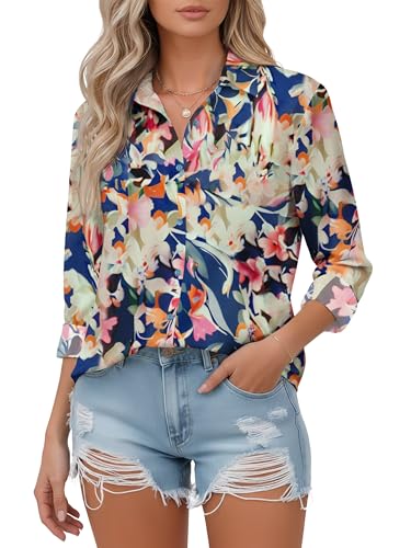 Image of Soft Wrinkle-Free Button Down Stretch Shirts for Women, Breathable Moisture-Wicking Casual Work Dress Tops