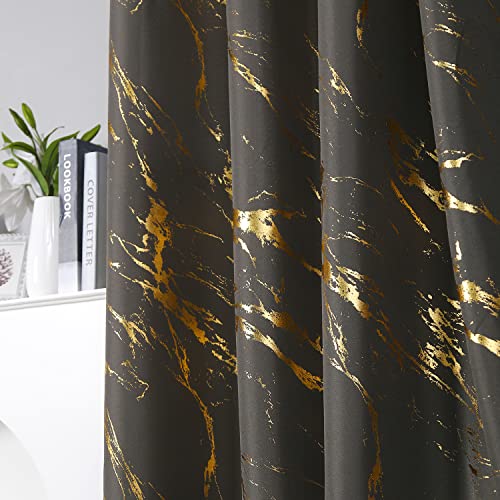50% Off Taisier Home Gold Foil Print Linen Textured Curtains - Image 6