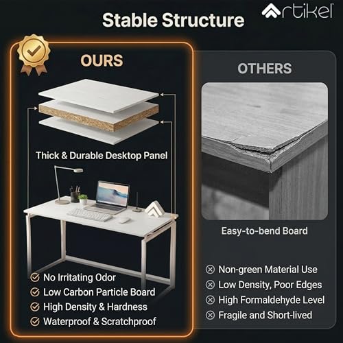 Image of Artikel Foldy Wooden Foldable Study Table Computer Desk for Home Office| Compact Portable Writing Desk for Students, Adults| No Assembly Folding Laptop Table, Workstation & PC Desktop Tables 80*40cm