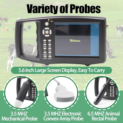 Analizzatore veterinario di ultrasuono con la sonda 3.5/6.5MHz per uso animale - strumento diagnostico portatile ed efficace