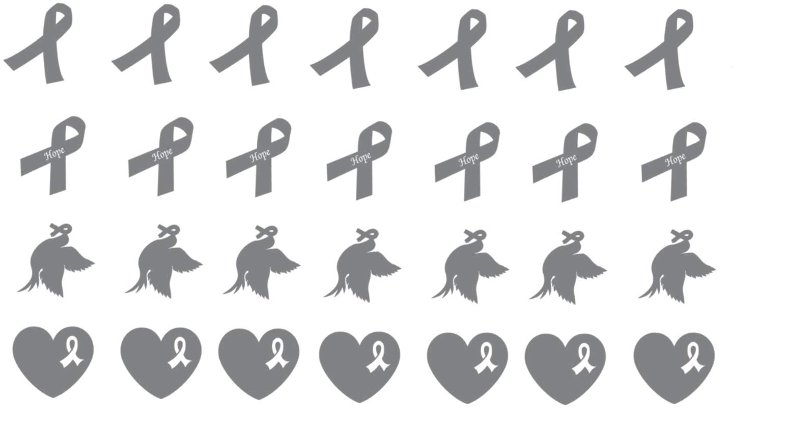 Parkinsons Awareness Collection… (Parkinsons Ribbon Vinyl Stickers Silver)