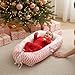 Baby Snuggle Nest Lounger for Newborn 0-24 Months, Breathable & Soft Cotton Infant Baby Nests Cover, Portable & Lightweight Infant Lounger for Home and Travel (Pink)