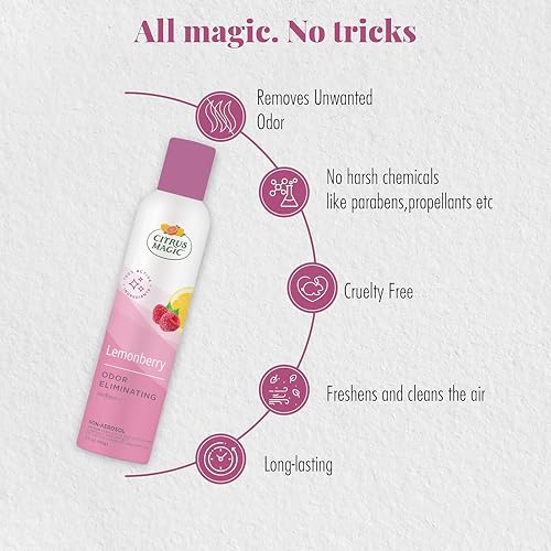 Image of Citrus Magic Odor Eliminating Air Freshener Spray, Lemonberry, 3-Ounce, Pack of 3
