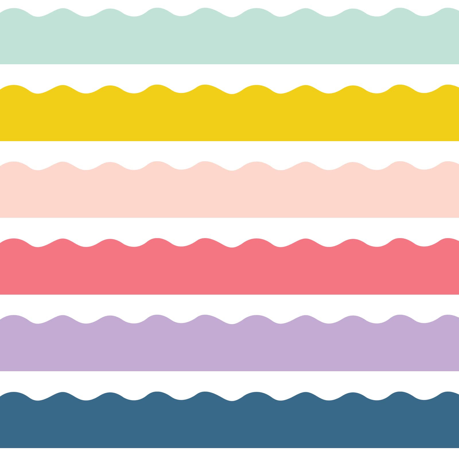 Containlol 118ft Oh Happy Day Bulletin Board Decoration, Spring Classroom Bulletin Board Borders Scalloped Trim for Valentine School Office Poster