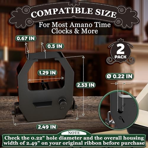 2 Cintas de Repuesto para Reloj Checador Amano - Negro miniatura 2