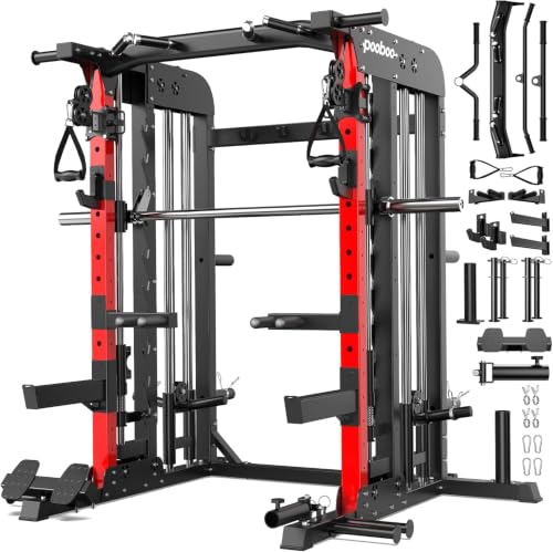 pooboo Power Cage Smith Machine