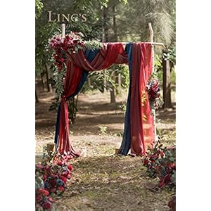 Ling's Moment Deluxe Red Artificial Wedding Arch Flowers with Drapes Kit-Pack of 5, 2pcs Flower Arrangements 3pcs Hanging Sheer Drapes Blue Ceremony Arbor Reception Backdrop Rose Floral Decorations Lings Moment Deluxe Red Artificial Wedding Arch Flowers with Drapes Kit Pack of 5 2pcs Flower Arrangements 3pcs Hanging Sheer Drapes Blue Ceremony Arbor Reception Backdrop Rose Floral Decorations