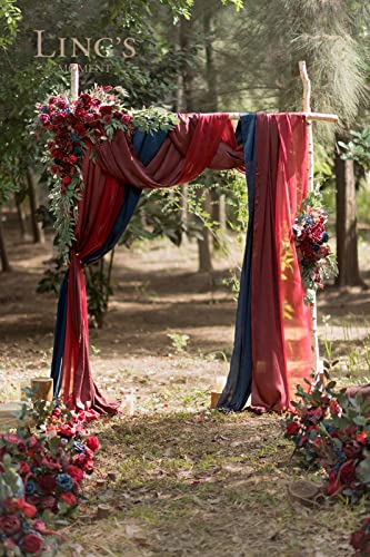 Lings-Moment-Deluxe-Red-Artificial-Wedding-Arch-Flowers-with-Drapes-Kit-Pack-of-5-2pcs-Flower-Arrangements-3pcs-Hanging-Sheer-Drapes-Blue-Ceremony-Arbor-Reception-Backdrop-Rose-Floral-Decorations Lings Moment Deluxe Red Artificial Wedding Arch Flowers with Drapes Kit Pack of 5 2pcs Flower Arrangements 3pcs Hanging Sheer Drapes Blue Ceremony Arbor Reception Backdrop Rose Floral Decorations