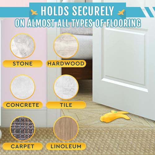 Cute Door Stopper - Banana Decorative Door Stoppers for Bottom of Door, Flexible & Non-Slip, Convenient Size (7.48" X 5.9" X 1.26") - Protects Floors, Designs for Home, Office, or Hotel