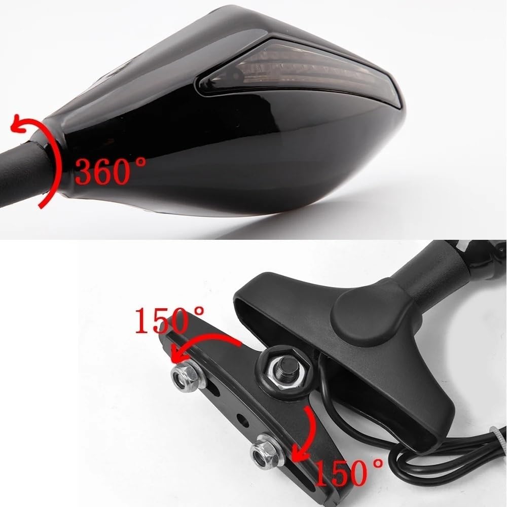 Lusterko wsteczne do Motocykla Pasuje Do Yamaha FZ6 FAZER FZ6R FZ8 FZ1 XJ6 Sygnał Motocyklowy Zintegrowane Lusterka Lusterko Wsteczne