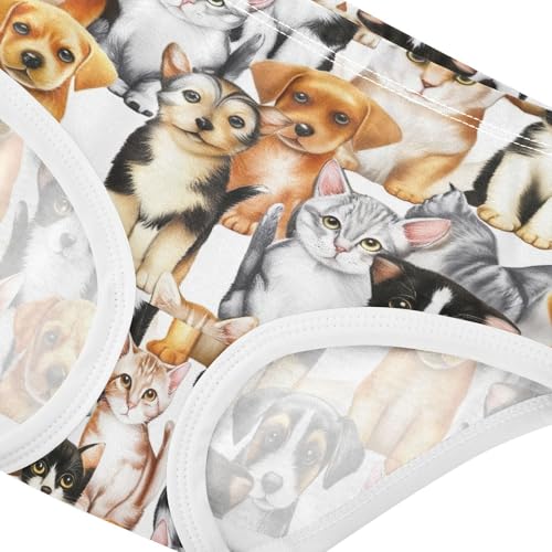 Cotton Girls Underwear Toddlers Cute Kittens Puppies Animal Panties Little Girl Bright Kids Undies Briefs 2t4