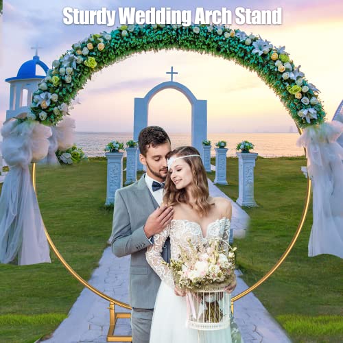 Moeput Round Backdrop Stand 7.4Ft Large Wedding Round Balloon Arch Stand Gold Circle Balloon Arch Frame With 13 Thicken Tubes For Valentine's Day Decoration Graduation Birthday Party Baby Shower #TOP1
