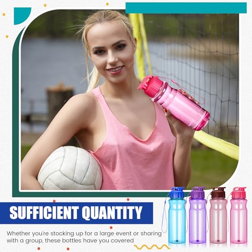 Tioncy 50 Pieces Plastic Water Bottles for Kids Bulk 17 oz Water Bottles Bulk Sports Adults Kids Reusable Large Water Bottles Leakproof Drink Flip Cap Bottles for Party Outdoor Children School - Image 5