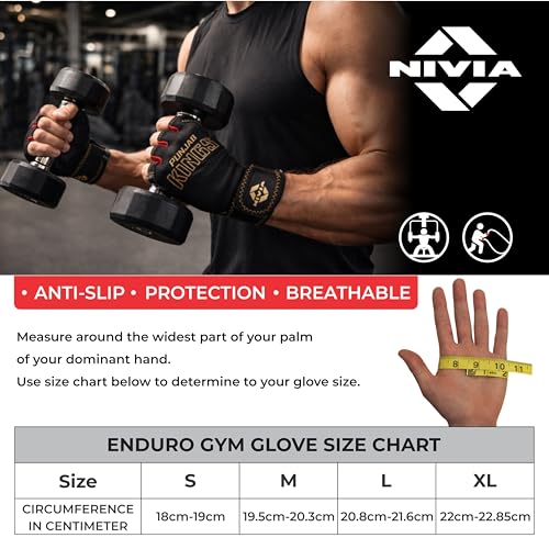 Image of Nivia X Punjab Kings Enduro Cross Training Gloves - Breathable Mesh Back, Flexible 4-Way Stretch Fit, Durable Grip for Gym & Functional Training, Small