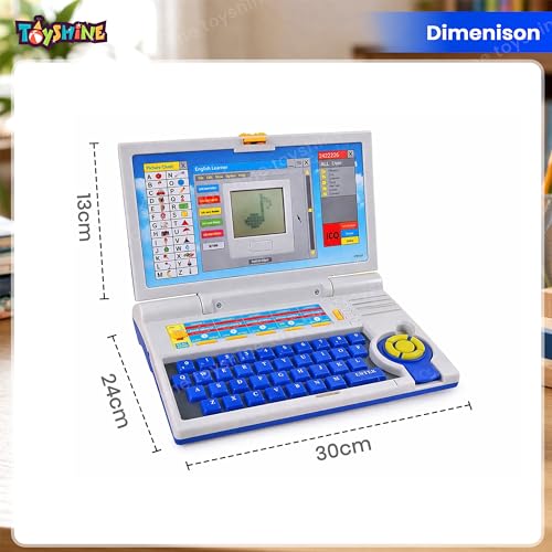 Image of Toyshine Educational Kids Laptop with 20 Activities Alphabet|Letter|Words|Games|Mathematics Music|Logic Memory Tool Fun Learning Educational Kids Laptop Educational Toy Boys Girls 5+