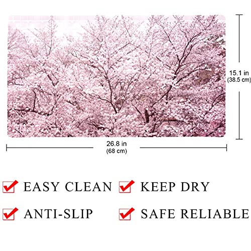 Tapis de douche antidérapant baignoire lavable machine ventouses rose - 5