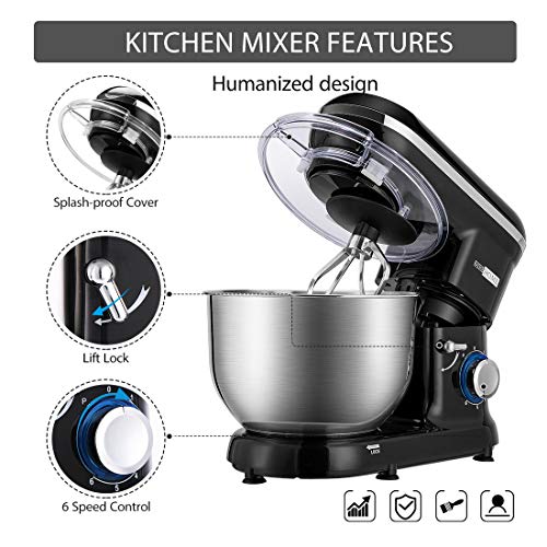 image for VIVOHOME Stand Mixer, 650W 6 Speed 6 Quart Tilt-Head Kitchen Electric 