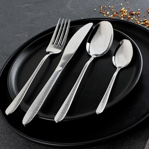 Russell Hobbs® RH01519EU - Set di posate Rhombus da 16 pezzi | Acciaio inossidabile | Include 4 coltelli, 4 forchette, 4 cucchiai, 4 cucchiaini - Immagine 3