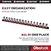 Olsa Tools Socket Organizer - 1/2-Inch Drive Socket Holder Rail - Red Aluminum Rail Stores 16 Impact or Chrome Sockets - Professional Grade Metric or SAE Socket Organizer - Part: 1012