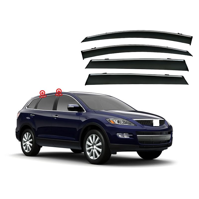 Deflectores de aire Mazda CX-9 evitan empañamiento por lluvia y ventanas con ruido