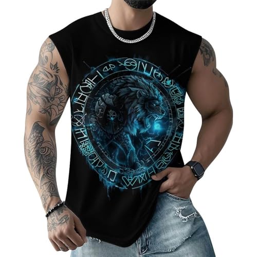 Men's Viking Shirt Sleeveless T Shirts Mens Tank Top Vacation Graphic Muscle Summer Tops2