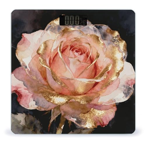 Báscula Digital de Baño Rosa Dorado con Pantalla LCD miniatura 1
