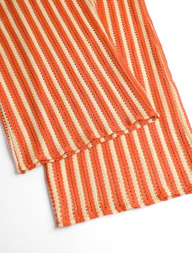 Image of ZAFUL Womens Beach Cover Up Pants Sexy Crochet Drawstring Elastic Boho Swimsuit Cover Up Long Pants Beach Wear