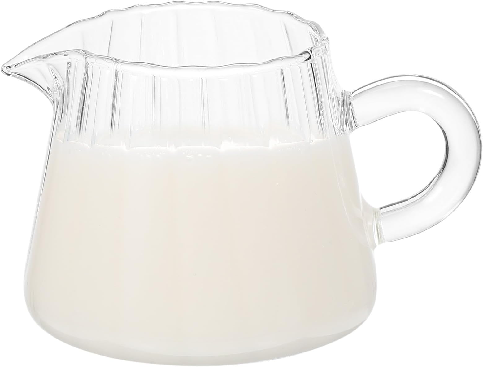 Generic Small 150Ml High Borosilicate Glass Milk Pitcher with Spout, Compact Milk Frother Pitcher for Coffee and Breakfast, Heat-Resistant Creamer Jug 6X6.3Cm