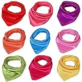 Women Satin Square Scarf 4/9 Pack Wrap Silk Feel Solid Hair Scarf Accessory 23