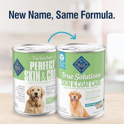 Blue Buffalo True Solutions Skin & Coat Care Wet Dog Food for Adult Dogs, Made with Natural Ingredients, Whitefish, 12.5-oz. Cans (12 Count) - image 2