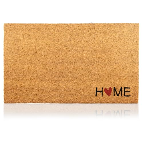 Zerbino Home Cuore Fibra di Cocco - 70x40cm - Ingresso Casa con Superficie Antiscivolo in PVC - Per Corridoi, Porte Esterne -Design Minimalista