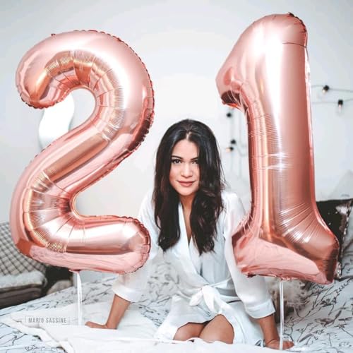 Image of 4 Balloon Numbers Birthday Decorations, 40In Rose Gold Balloons for Party | Eye-catching Appearance, Perfect Decorative Centerpieces, Convenient Self-sealing Structure, Widely for Various Occasions