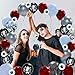 Cheerland Halloween Skull Balloons Gothic Birthday Decorations Skull Rose Decor Skeleton Party Decorations Goth Party Balloon Sugar Skull Spooky Bridal Shower Vampire Blood Balloons Backdrop 34pcs