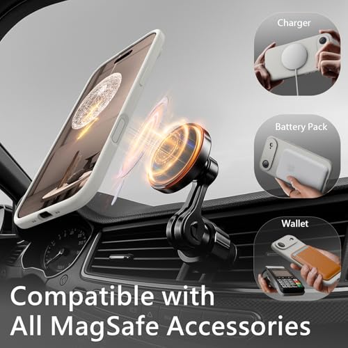 Image of FireNova Magnetic for iPhone Air Case, Compatible with MagSafe, [Integrated Silicone Camera Control Button] [Camera Protection] Microfiber Lining Phone Case for iPhone 17 Air, 6.5 inch, Natural Titanium