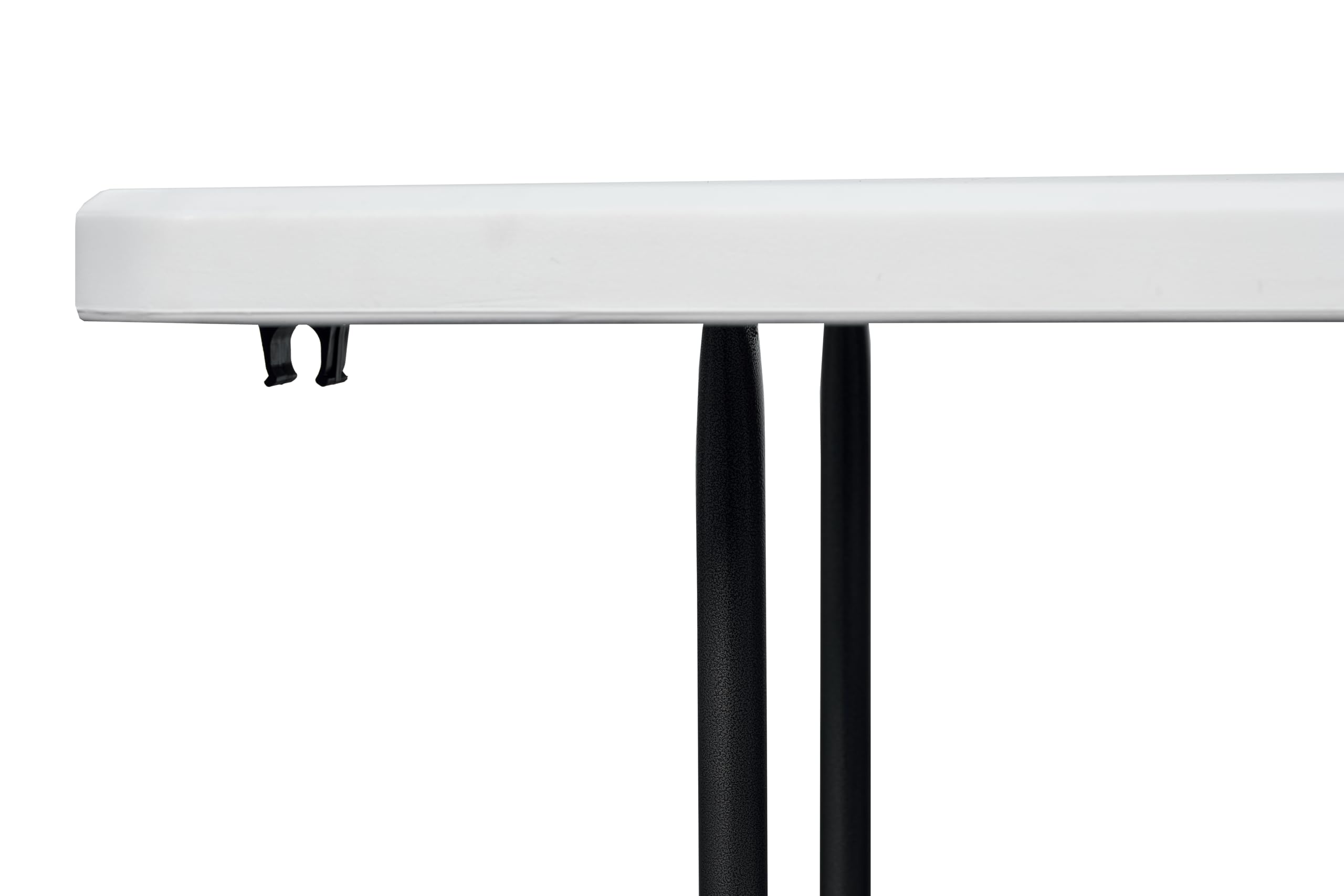 METRO Professional Mesa de Banquete Plegable, 243 x 75 x 73 cm, Tablero HDPE Blanco, Estructura de Acero, Capacidad 200 kg