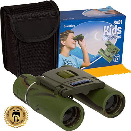 Brainplay Binoculars for Kids High Resolution 8x21 | 1000 Yard Clarity | Compact