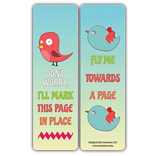 Creanoso Inspiring Book Readers Bird Bookmarks (30-Pack) - Stocking Stuffers Gift For Bibliophiles, Book Worms, Young Book Lovers – Party Supplies – Book Clubs Reading #TOP4