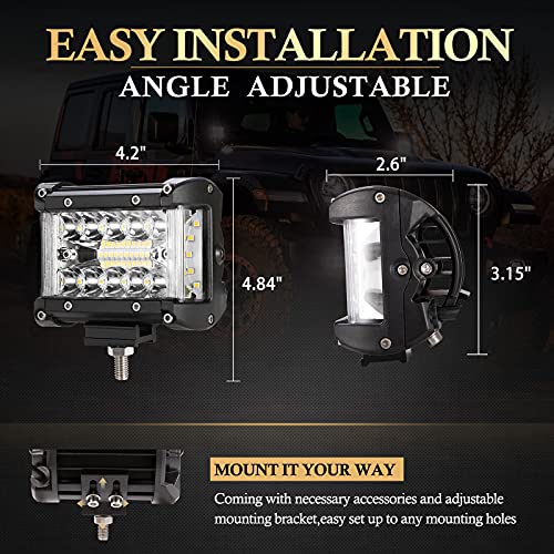 image for BUNKER INDUST Side Shooter LED Light Pods Wiring Harness Kit, 2pcs 4�