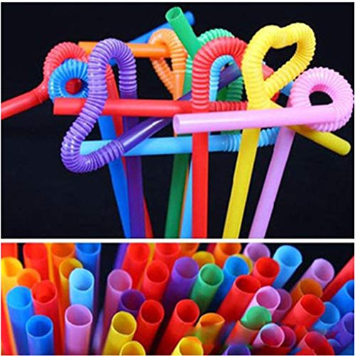 100 pitillos flexibles de plástico, colores variados, 10.2 in miniatura 2