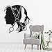 Kunst Design Wandaufkleber dekorative Tapete Friseur Logo Männer und Frauen Haarschneiden Fenster Aufkleber Friseursalon Friseur Wandbild 57x62cm