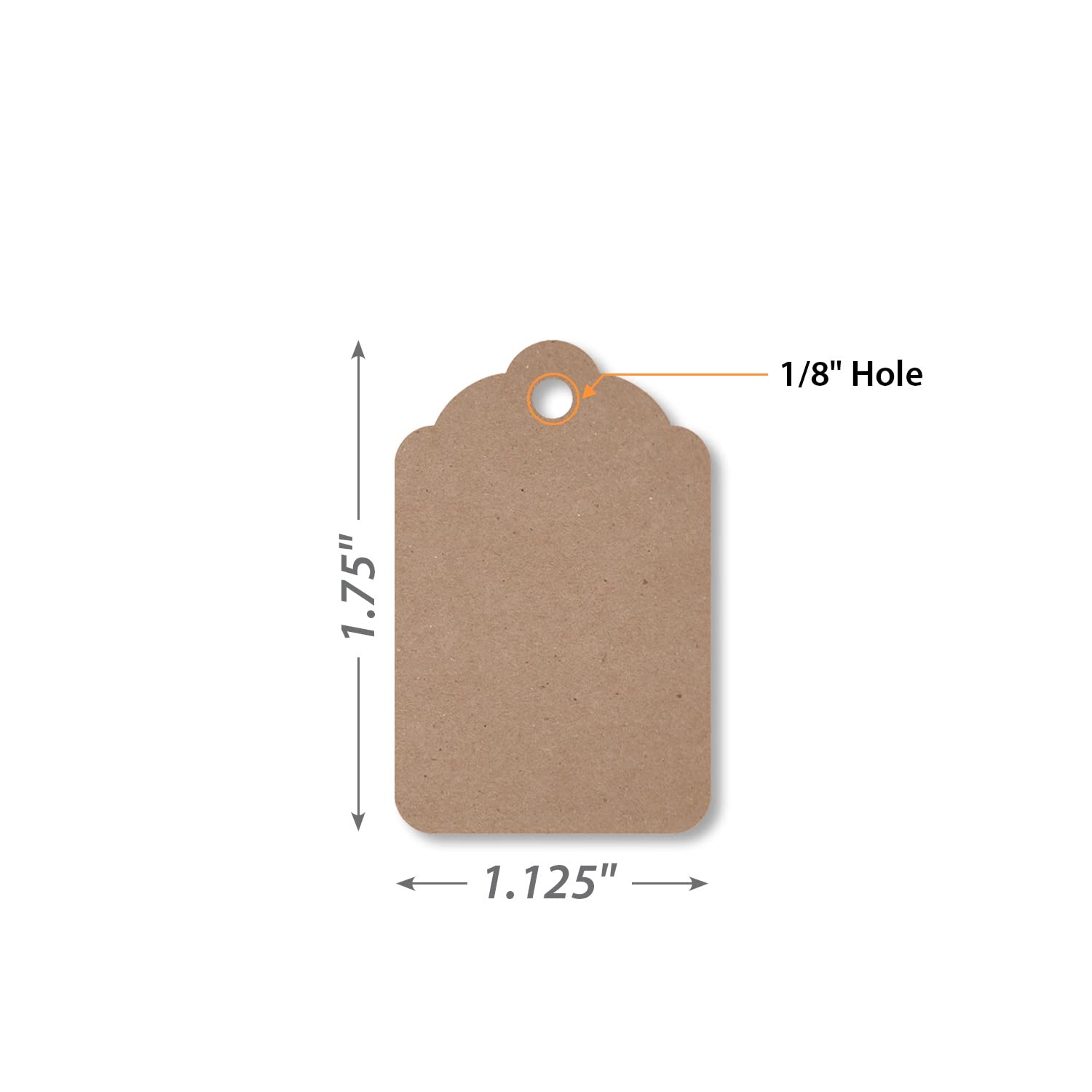 SmartSign Kraft-Geschenkanhänger – 1000 Stück, 4,4 x 2,9 cm, Größe 5, umweltfreundlich, blanko Merchandise-Anhänger, 11 pt recyceltes Kraftpapieranhänger für Weihnachten/Markierung/Kleidung/Preis