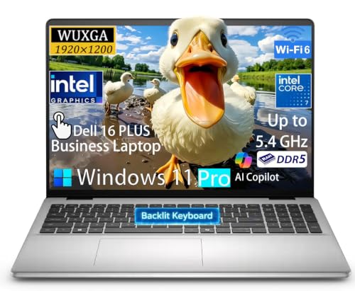 Image of Dell 16 Touch Laptop Premium Business PC | Intel Core 7 150U (Up to 5.4GHz) | 16 inch FHD+ 1920x1200P Display | 32GB DDR5 RAM | 1TB SSD | Backlit Keyboard | WiFi 6 | Windows 11 Pro