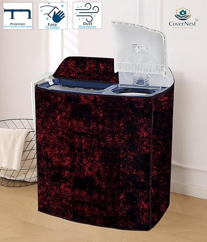 Image of Covernest Semi Automatic Washing Machine Cover, Dustproof, Compatible with 6 Kg -7.5 Kg Washing Machines (WMC-RED DUST SEMI)