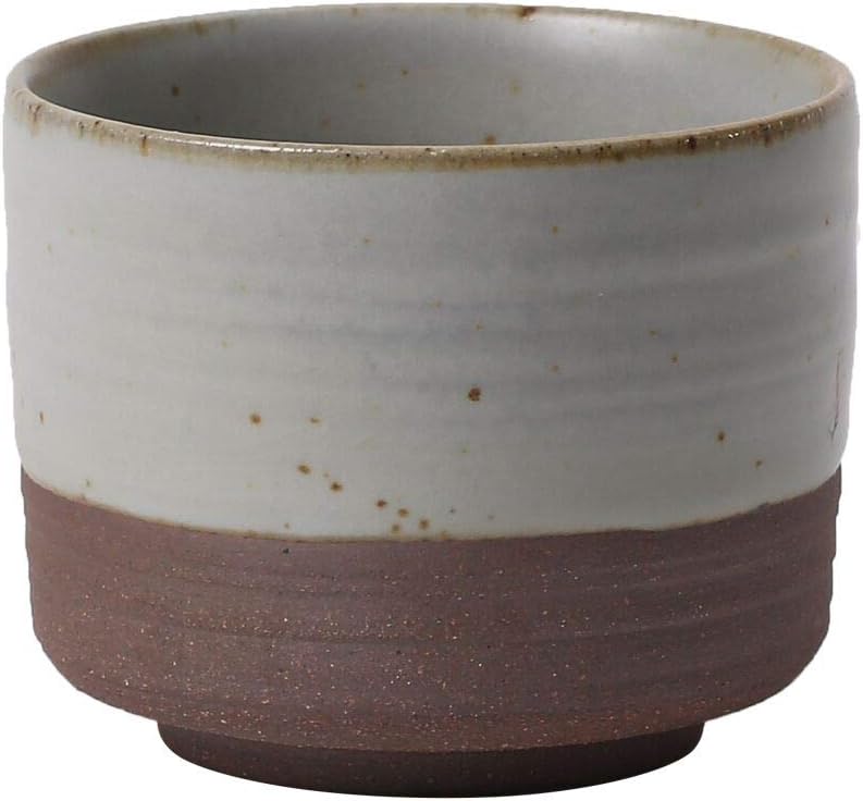 Globe Faith ECO-friendly Handmade Healthy Ceramic Cup, Kung Fu Tea Pottery Tea Cup, Vintage and Rustic Design Stoneware Mug, Earthenware Tass Flambe Variable Glaze, Turquoise and Brown, Good for Gifts