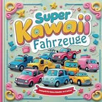 Super Kawaii Fahrzeuge - Malspaß Für kleine Künstler ab 2 Jahren: Einfaches Ausmalbuch mit süßen Fahrzeugen im Kawaii-Stil für Kinder ab 2 (German Edition) B0F6D9P4DM Book Cover
