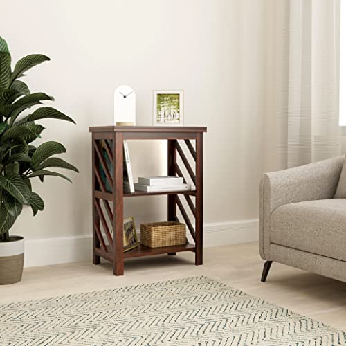 Image of Amazon Brand - Solimo Avioth Solid Sheesham Wood Shoe Rack | Wooden Footwear Organizer with 2 Shelves | Shoe Stand for Home Office (Honey Finish)