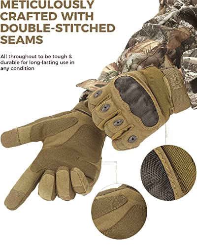 Image of KEMIMOTO Tactical Gloves for Men, Touchscreen Motorcycle Gloves with Hard Shell & Palm Padding for Sports Motorcycle Cycling Tactical Airsoft Paintball Hunting Hiking Camping Climbing