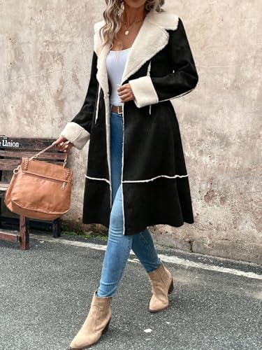 Wocrolse Women's 2024 Winter Fashion Coats Long Sleeve Casual Warm Knee Length Jacket3